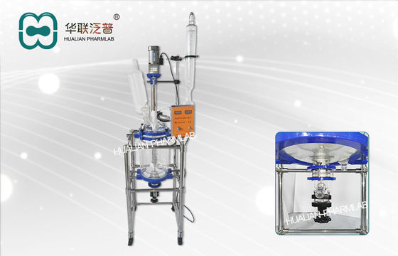 reator de vidro biofarmaceutico do reator de 10L 50L 100L in fine/Jacketed químico de vidro Jacketed